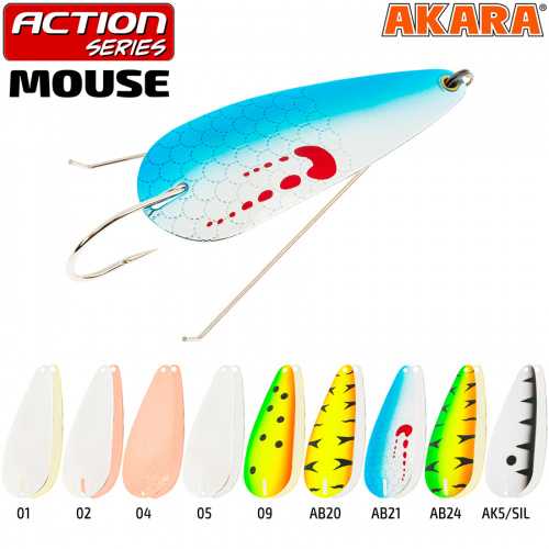 Блесна колеб. незац. Akara Action Series Weedless Mouse 70 12гр. 3/7oz. AK5/Sil