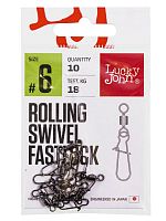 Вертлюги c застеж. LJ Pro Series ROLLING SWIVEL FASTLOCK 006 10шт.
