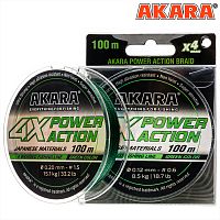 Шнур Akara Power Action X-4 Green 100 м 0,18