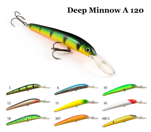 Воблер Raiden Deep Minnow A 120 15 гр. 397