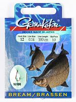 Крючки с поводком Gamakatsu Booklet BREAM 1010R разм. 12-0.14мм 100см 10шт.