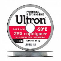 Леска ULTRON Zex Copolymer 0,10 мм, 1,6 кг, 30 м, прозрачная, Barrier Pack