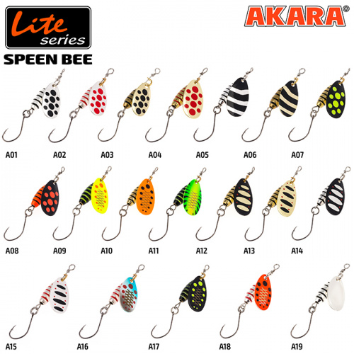 Блесна вращ. Akara Lite Series Spin Bee 1 3,5 гр. 1/8 oz. A04 фото 2