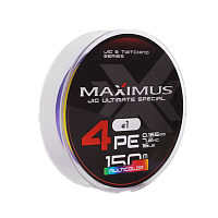 Шнур Maximus 4PE 150m, мультиколор #1 (0,165mm), 7,2kg