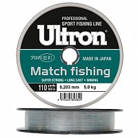 Леска ULTRON Match Fishing 0,261 мм, 7,5 кг, 100 м, светло-голубая