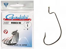 Крючки офсетные Gamakatsu Worm 314 HOOKS BLACK разм. 1/0 6шт.