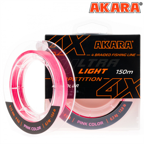 Шнур Akara Ultra Light Competition Pink 150 м 0,10 фото 2