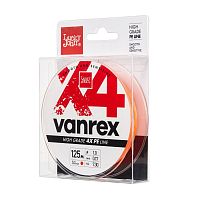 Шнур плетёный Lucky John Vanrex х4 BRAID Fluo Orange 125/017