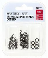 Вертлюги c кольцами заводными. LJ Pro Series SWIVEL & SPLIT RING COMBO Набор 30шт.