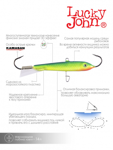 Балансир Lucky John CLASSIC 8 80мм/29 фото 4