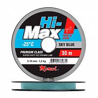 Леска Hi-Max Sky Blue 0,15 мм, 2,5 кг, 30 м, голубая
