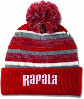 Шапка RAPALA с помпоном - красная с белым логотипом