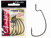 Крючки офсетные Gamakatsu Worm 330 BOTTOM JIGGING HOOKS разм. 4/0 5шт.