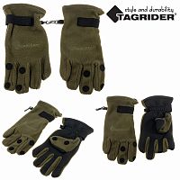 Перчатки Tagrider 095-6 неопрен. флис 3 откидных пальца XL хаки