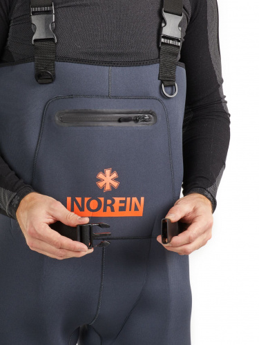 Полукомбинезон заброд. Norfin SHADOW NEOPRENE BOOTFOOT р.44-XL с сапогами резина фото 8