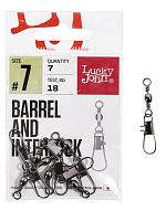 Вертлюги c застеж. LJ Pro Series BARREL AND INTERLOCK Black 007 7шт.