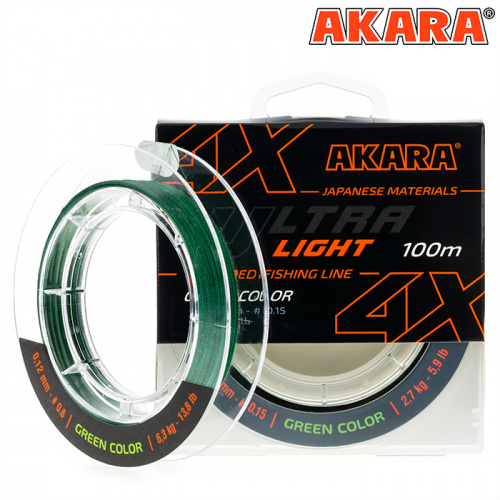 Шнур Akara Ultra Light Green 100 м 0,12 фото 2