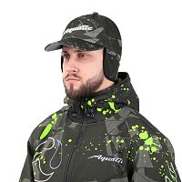 Кепка утепленная Aquatic КА-24 (soft-shell, мембрана 10000/10000, цвет - CAMO LIME KHAKI, размер XL, фирменная печать Aquatic)
