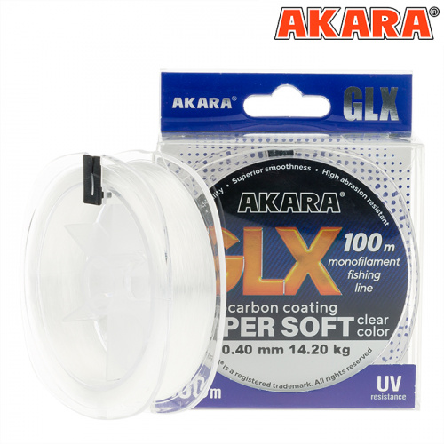 Леска Akara GLX Super Soft 100 м 0,174 прозрачная фото 2